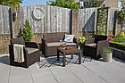 Набір садових меблів пластикових Keter "Georgia 3" (диван + 2 крісла + стіл) 17199879 коричневий, фото 4