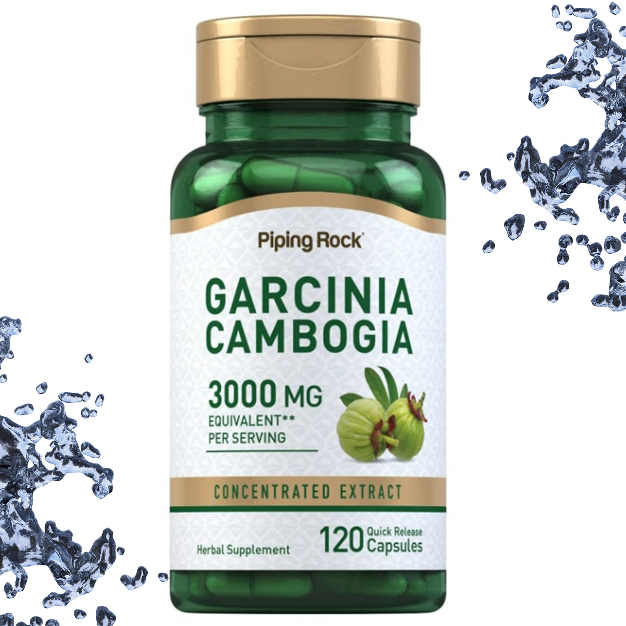 Для схуднення Piping Rock Garcinia Cambogia 3000 мг в еквіваленті на порцію (Гарцинія) 120 капсул