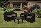Набір садових меблів пластикових Keter "Georgia 3" (диван + 2 крісла + стіл) 17199879 коричневий, фото 6