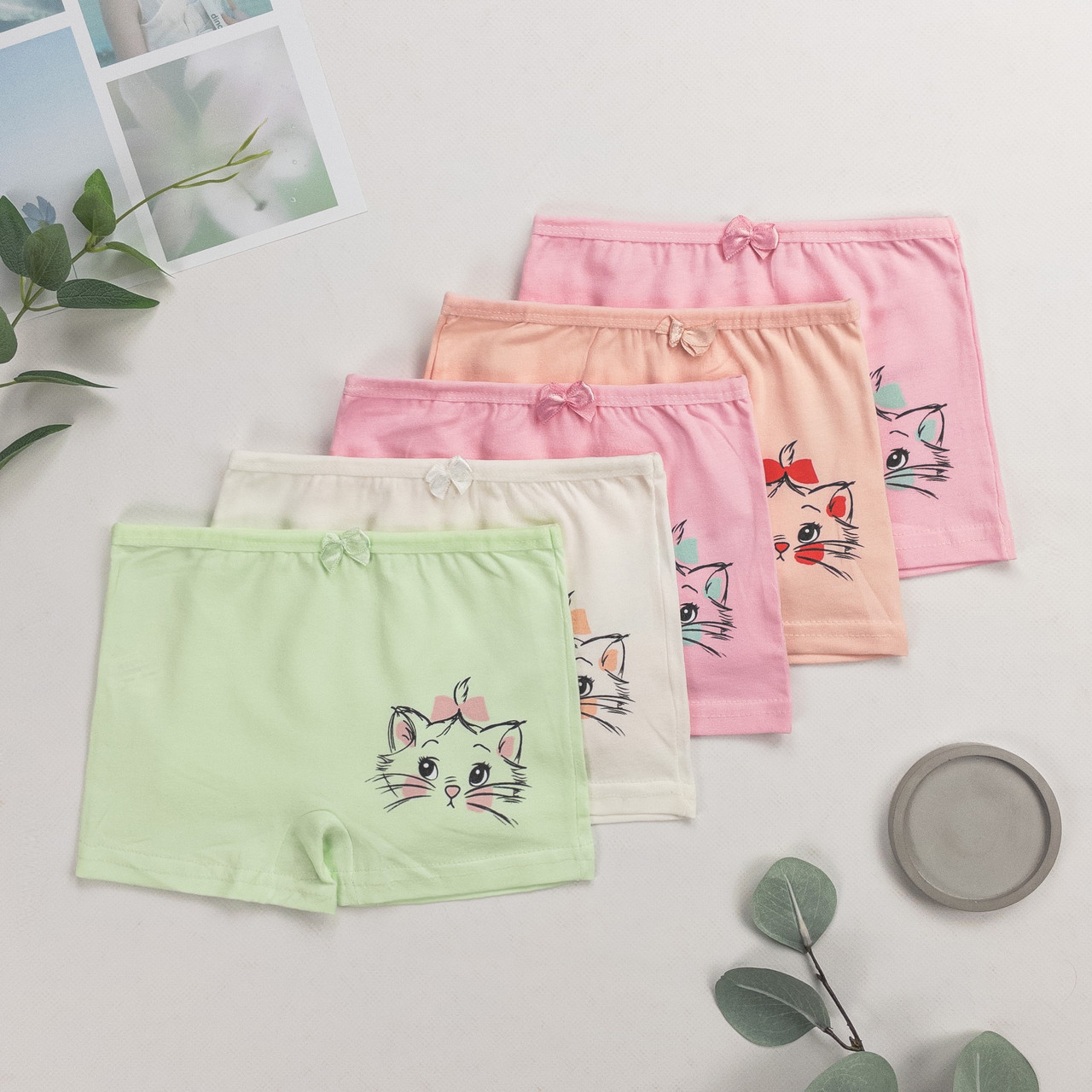 Труси дитячі шортики для дівчинки Nicoletta (вік: 6-7 років) | 5 шт.