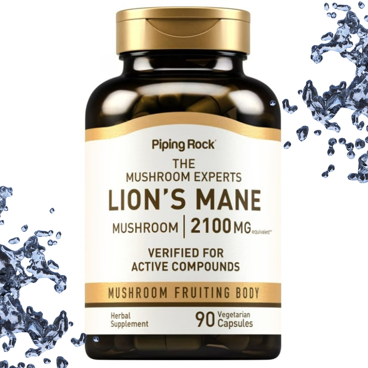 Для мозку Piping Rock Lion's Mane Mushroom 2100 мг 90 вегетаріанських капсул
