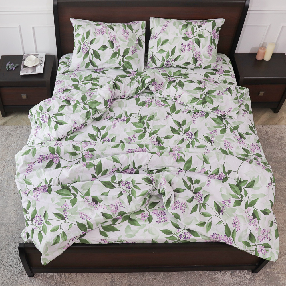 Євро максі набір постільної білизни 200*220 з Бязі "Gold" №153310 весняний принт Черешенька™