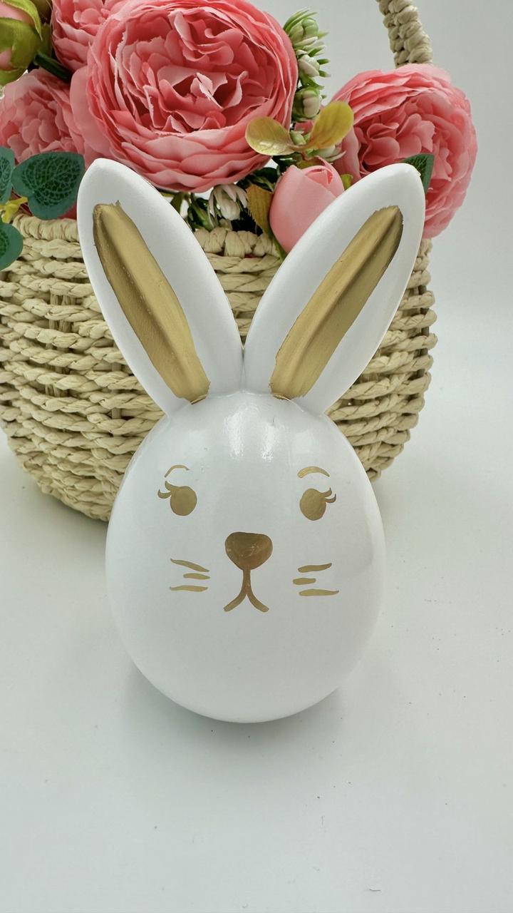 Великодній декор Заєць 7 х 13 см (1 шт.) Колір - білий, фото 1