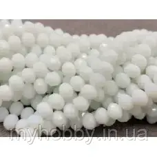 Кришталь рондель 6мм білий матовий (+-95шт), фото 1