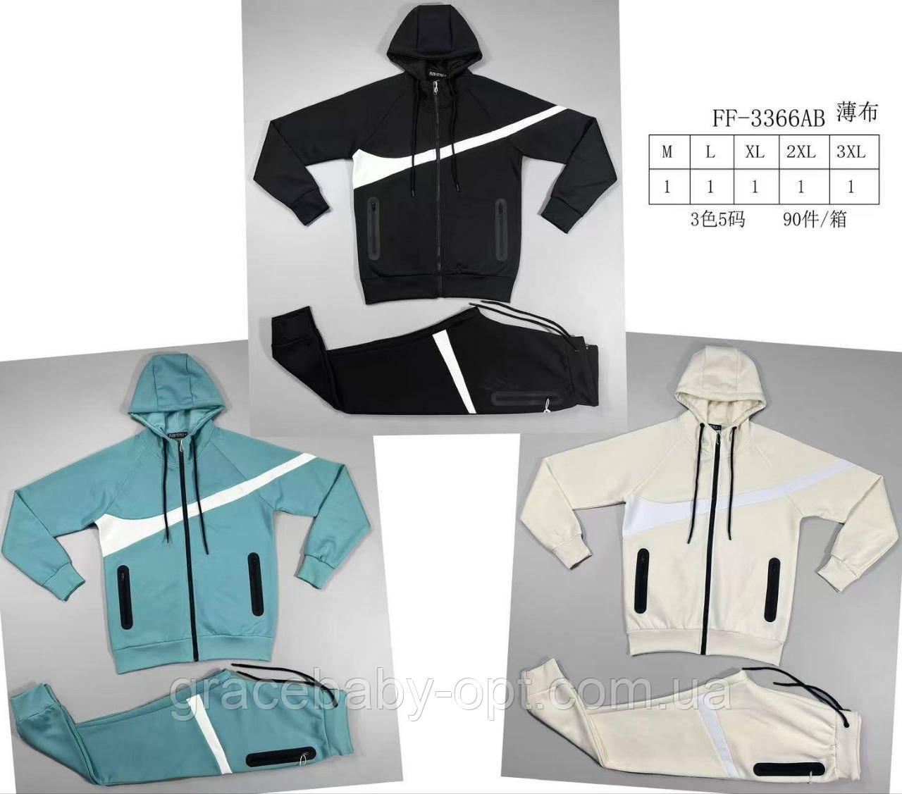 Спортивний костюм 2 в 1 для чоловіків оптом, M-3XL pp, № Si-FF-3366AB, фото 1