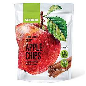 Яблучні чіпси з корицею Sergio 56г