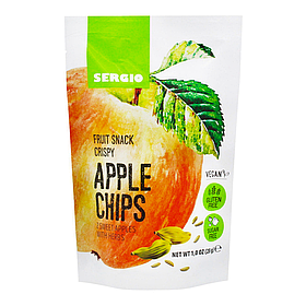 Яблучні чіпси з травами Sergio 28г