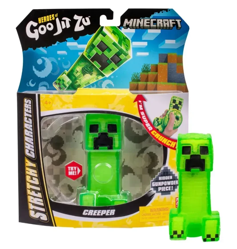 Goo Jit Zu Стретч-тягучка Minecraft Creeper ігрова фігурка гуджитсу Майнкрафт Кріпер, фото 1