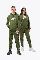Стильний спортивний костюм унісекс, двонитка, колір зелений хакі чоловічий жіночий