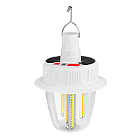 Світлодіодна LED лампа на сонячній батареї T38, COB+SMD(RGB), 2АКБx18650, гак, ЗП Type-C