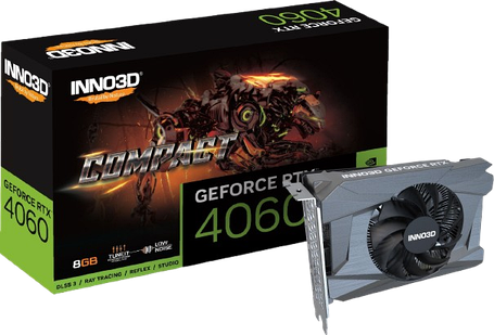 Відеокарта GeForce RTX 4060 8GB Inno3D Compact (N40601-08D6-173050N), фото 1