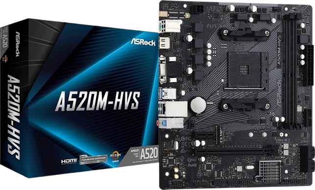 Материнська плата ASRock A520M-HVS Socket AM4 (A520M-HVS)