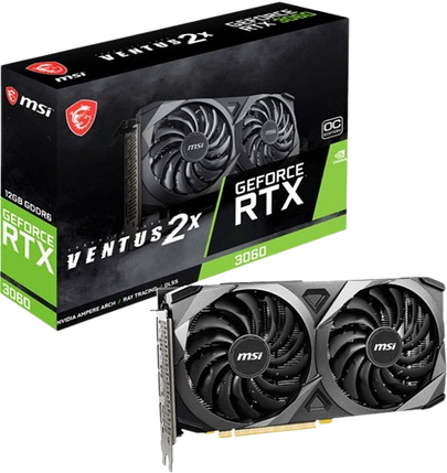 Відеокарта GeForce RTX 3060 12GB MSI Ventus 2X OC (RTX 3060 VENTUS 2X 12G OC), фото 1