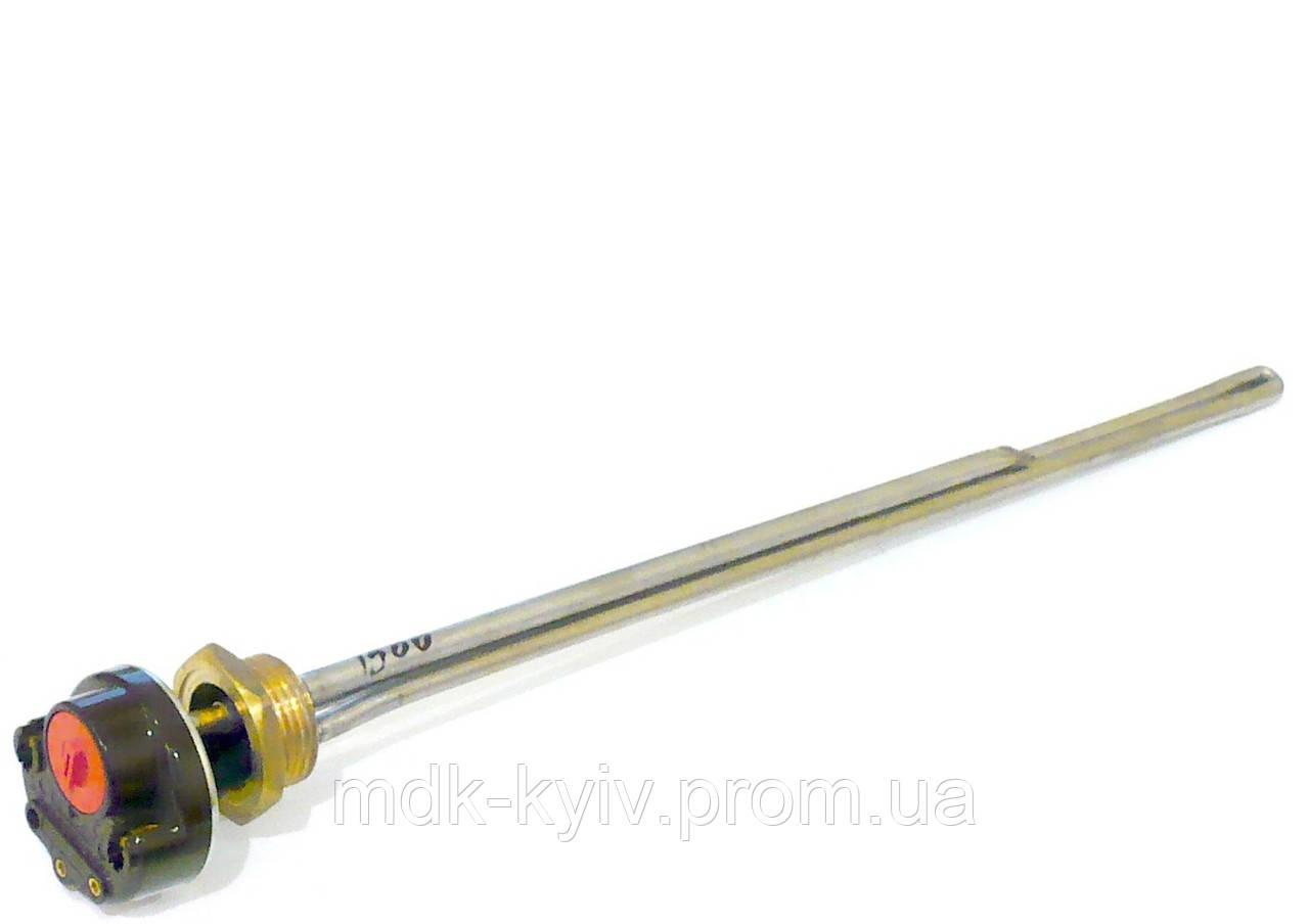 ТЕН 1.5 кВт для алюмінієвого/сталевого радіатора, різь 1" права, гайка латунна, з т/р RTM15A, Італія, фото 1