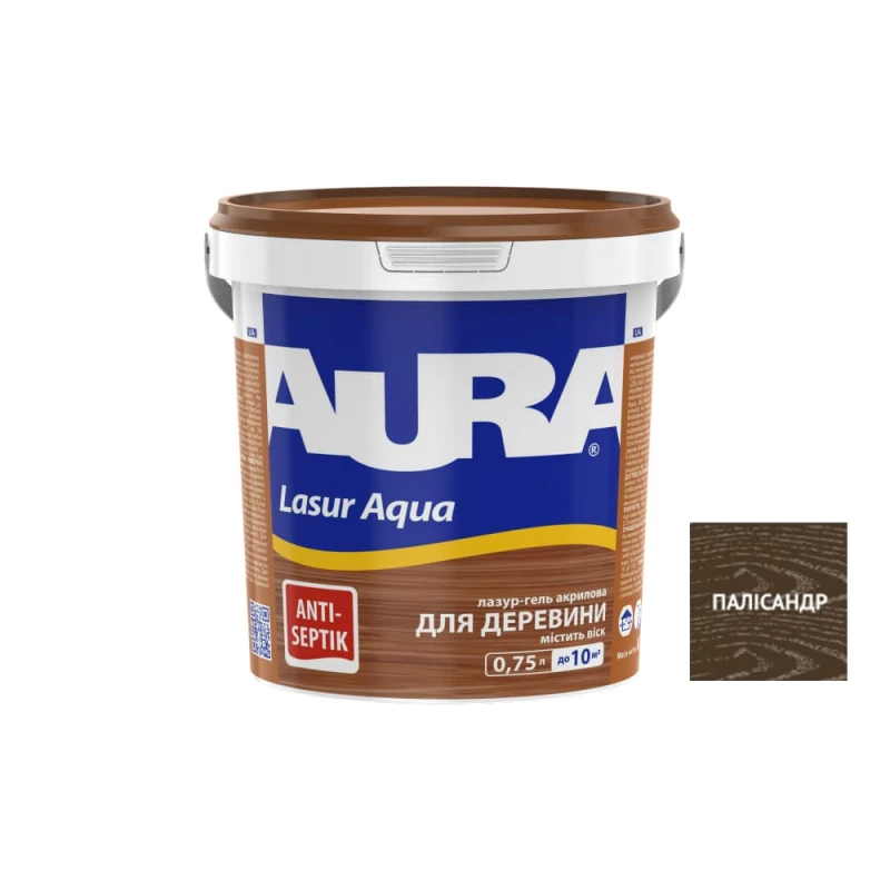 Лазур - лак акриловий Aura Lasur Aqua для деревини палісандр 0.75л