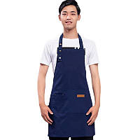 Фартух/передник для кухні з регульованим ремінцем і 3 кишенями YADILUN синій (LB-181388)