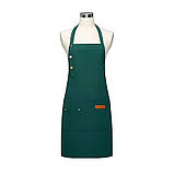 Фартух/передник для кухні з регульованим ремінцем і 3 кишенями YADILUN зелений (LB-181377), фото 3