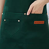 Фартух/передник для кухні з регульованим ремінцем і 3 кишенями YADILUN зелений (LB-181377), фото 9