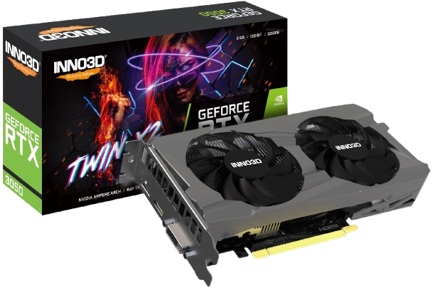 Відеокарта GeForce RTX 3050 6GB Inno3D Twin X2 (N30502-06D6-1711VA60)