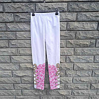Лосини дитячі з малюнком бант, білі