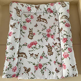 Пеленальний матрац на дитячий комод пеленатор з бортами синтепон знімний 70*55 см BST Зайчики