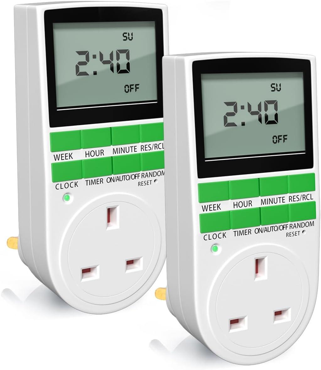 2 шт Перехідники + Розетка з цифровим таймером DoRight UK, Amazon, Німеччина