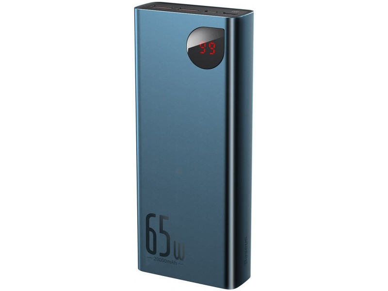Зовнішній акумулятор (Power Bank) BASEUS Adaman Metal Digital Display Quick Charge Power Bank 65W 20000mAh Blue (PPIMDA-D03)