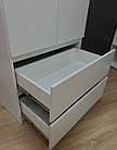 Шафа розпашна біла без ручок для плічок з двома шухлядами h199*80*47 см, фото 6