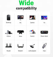 Сельний кабель для інтернету патч-корд UGREEN Cat8 F/FTP 40Gb/s Lan Ethernet Cable 20м (чорний) NW153, фото 4