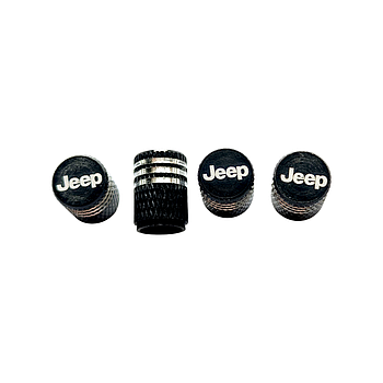 Металеві ковпачки на ніпель з логотипом JEEP чорні