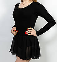 Купальник с шифоновой юбкой, стрейч - кулир