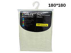 Шторка - фіранка для ванної MILLZ тілесний поліестер 180х180 MRS-P-062