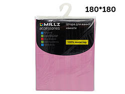 Шторка - фіранка для ванної MILLZ рожева поліестер 180х180 MRS-P-064