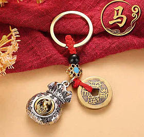 Брелок Кінь з Мішком Багатства – для залучення великих Грошей