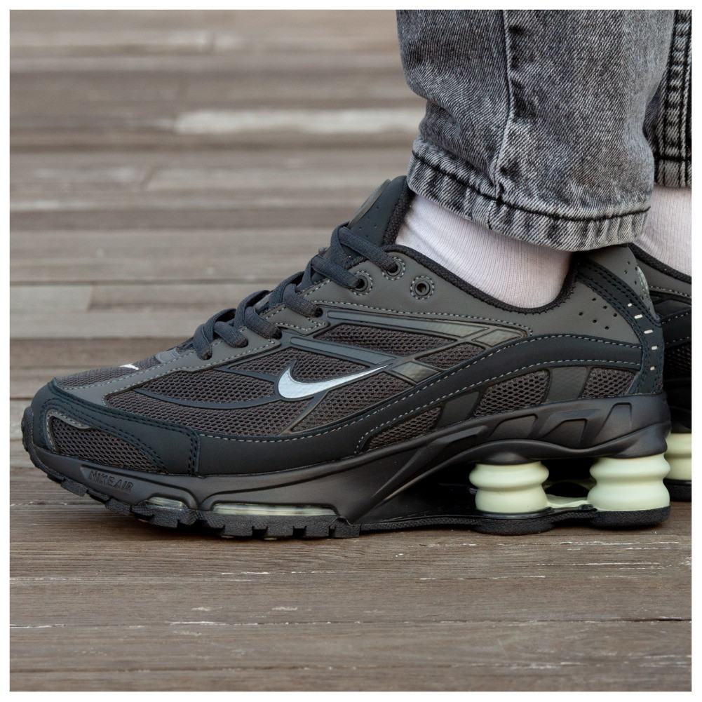 Чоловічі кросівки Nike x Supreme Shox Ride 2 SP 'Anthracite Jade Horizon' HV2540-001, чорні кросівки найк супрім шокс райд 2