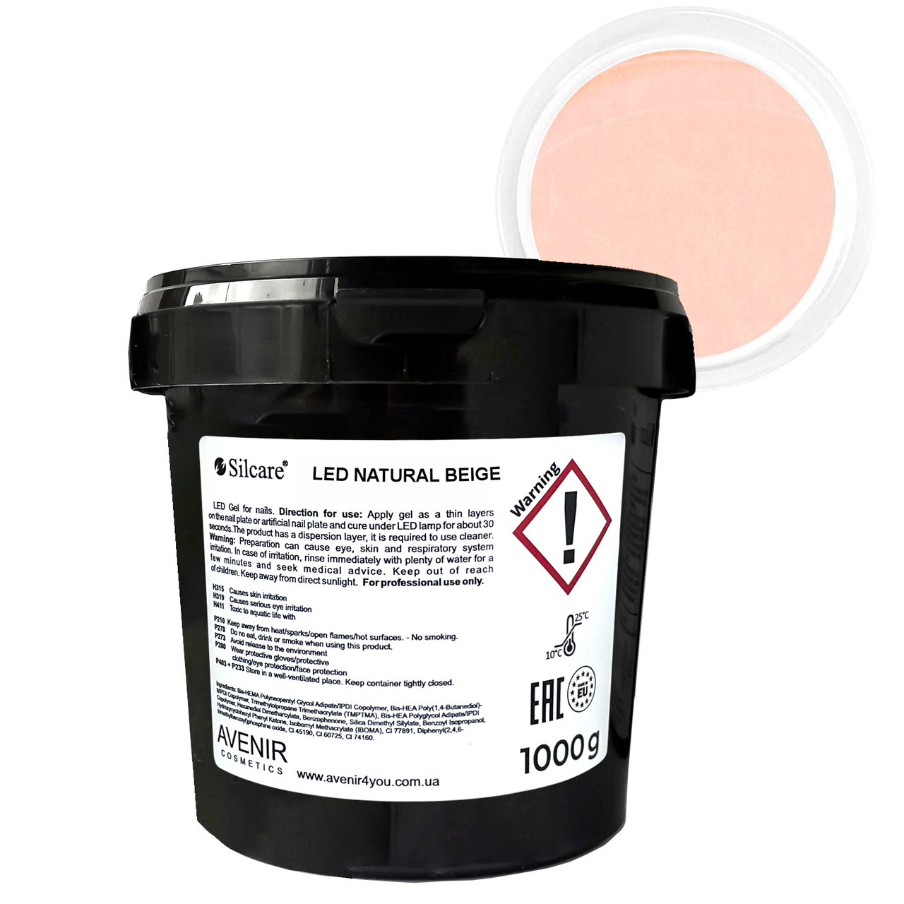 Гель для нарощування Silcare Силкар LED Natural Beige 1 кг (BP free)