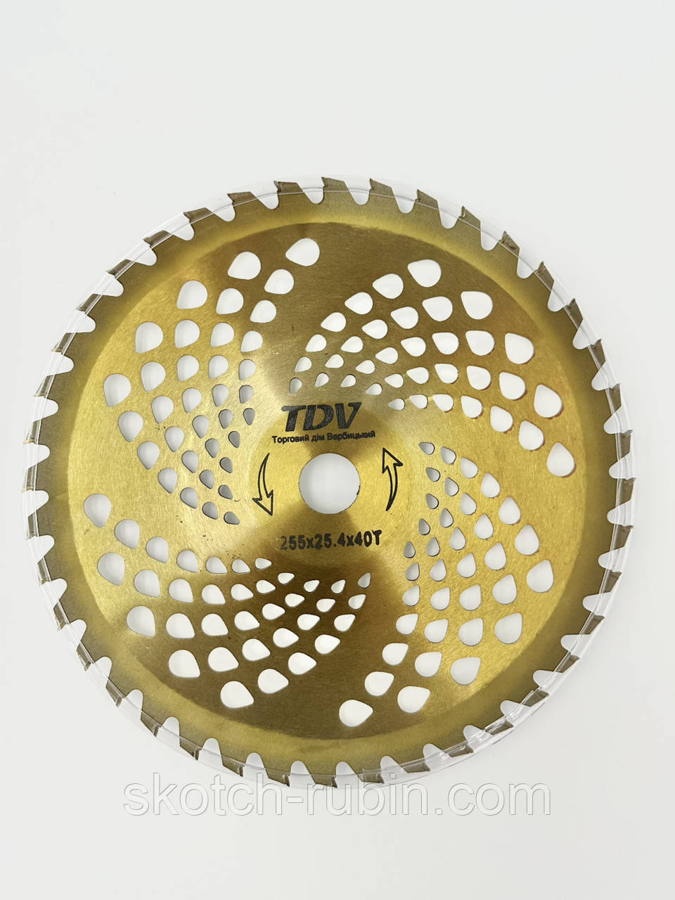 Диск для тримера вигнутий 255*40 зубів *25.4мм з победітовими напайками