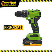 Акумуляторний шуруповерт ударний Procraft PA18LiBL (з 1 АКБ і ЗП)