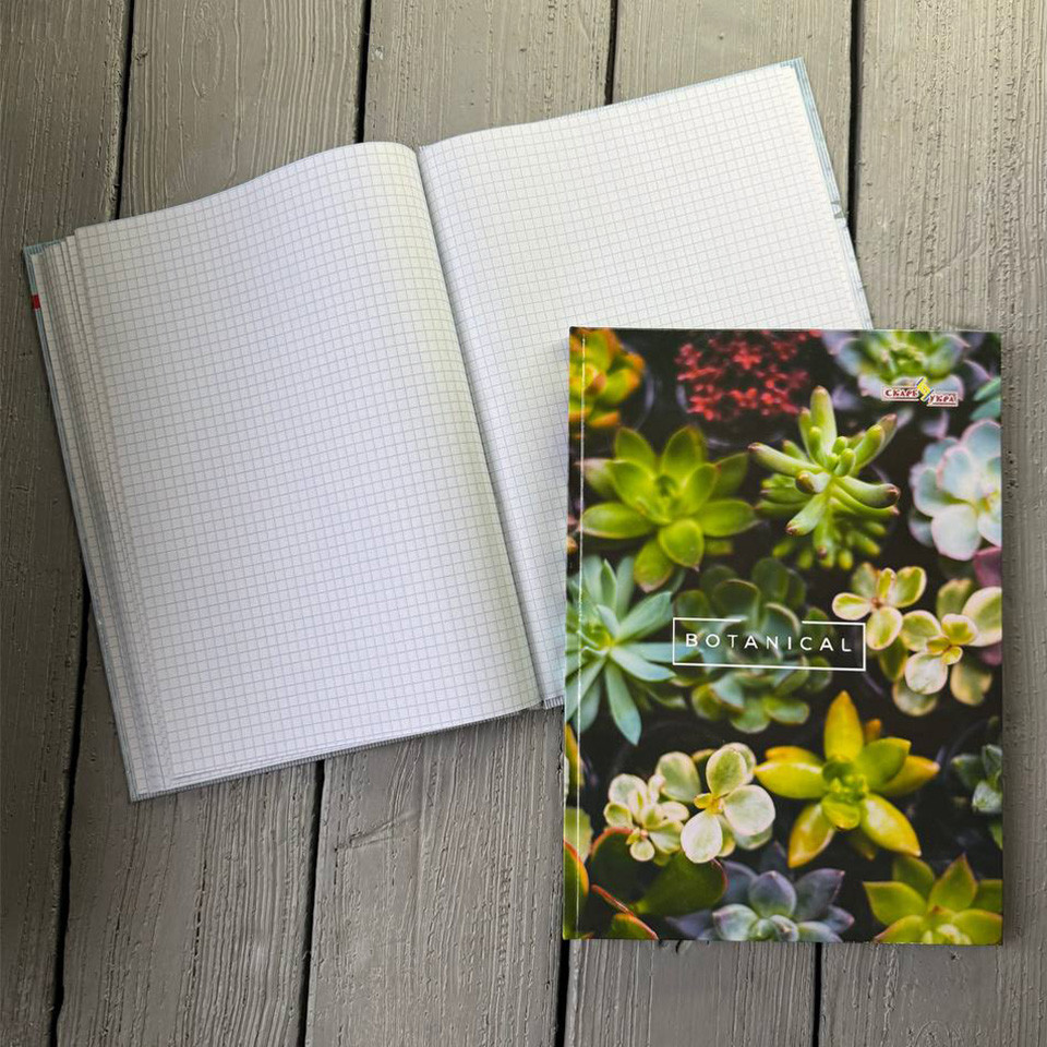 Зошит А4, 80 аркушів, тверда палітурка, ламінація, клітинка, фото 1