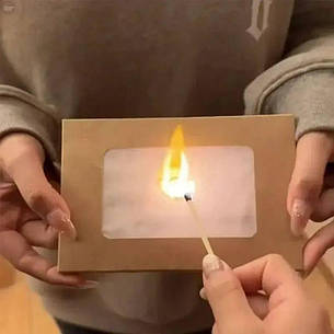 Палаюча листівка DIY "Flaming Card", 10см*15см, коричнева, фото 1