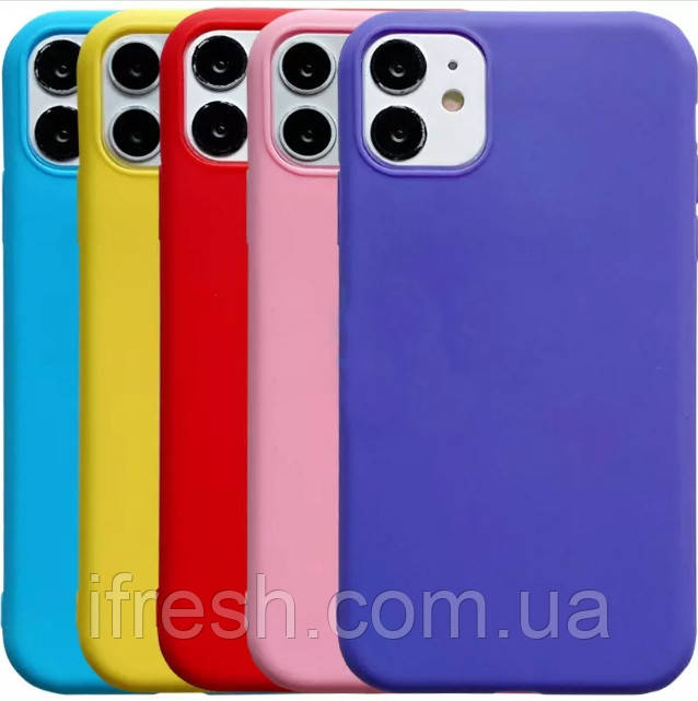 Чохол для iPhone 11 - Cиліконовий з мікрофіброю (Лого), Різні кольори, фото 1