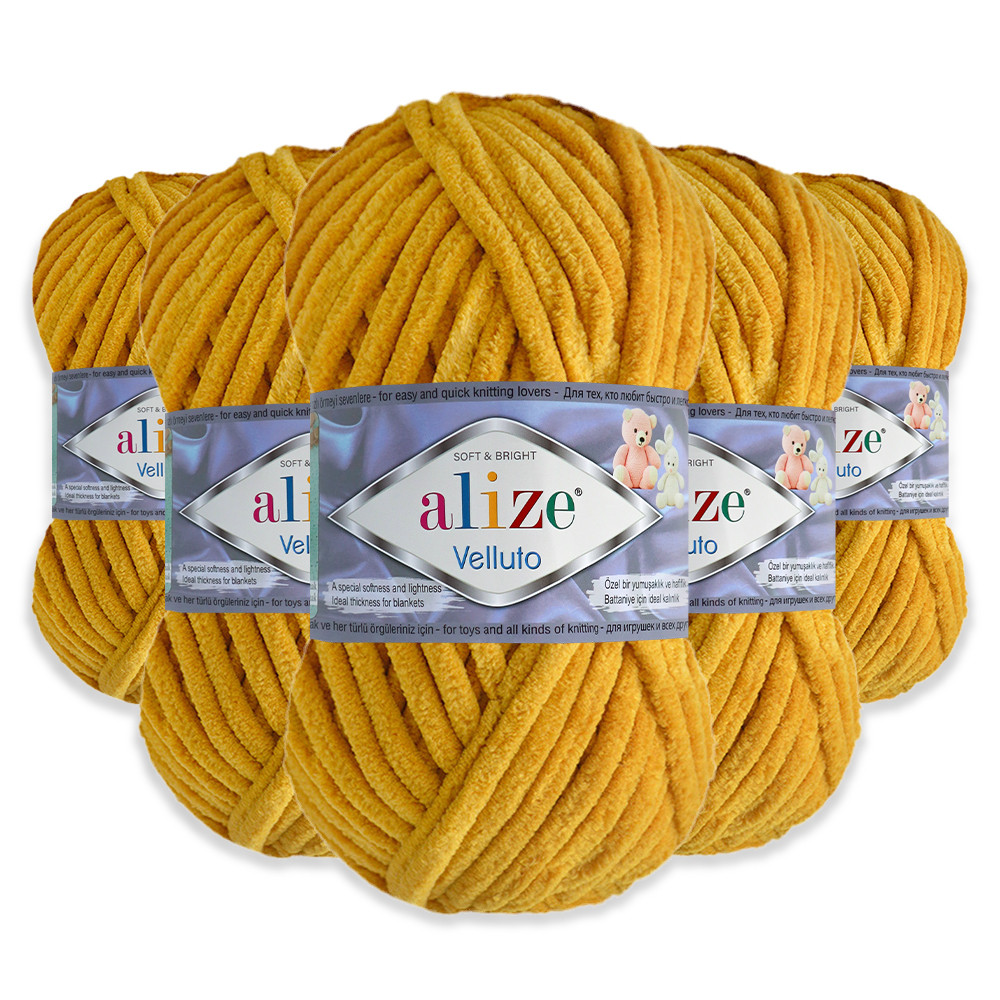 Упаковка Alize Velluto, Жовтий No02, 5 шт., фото 1