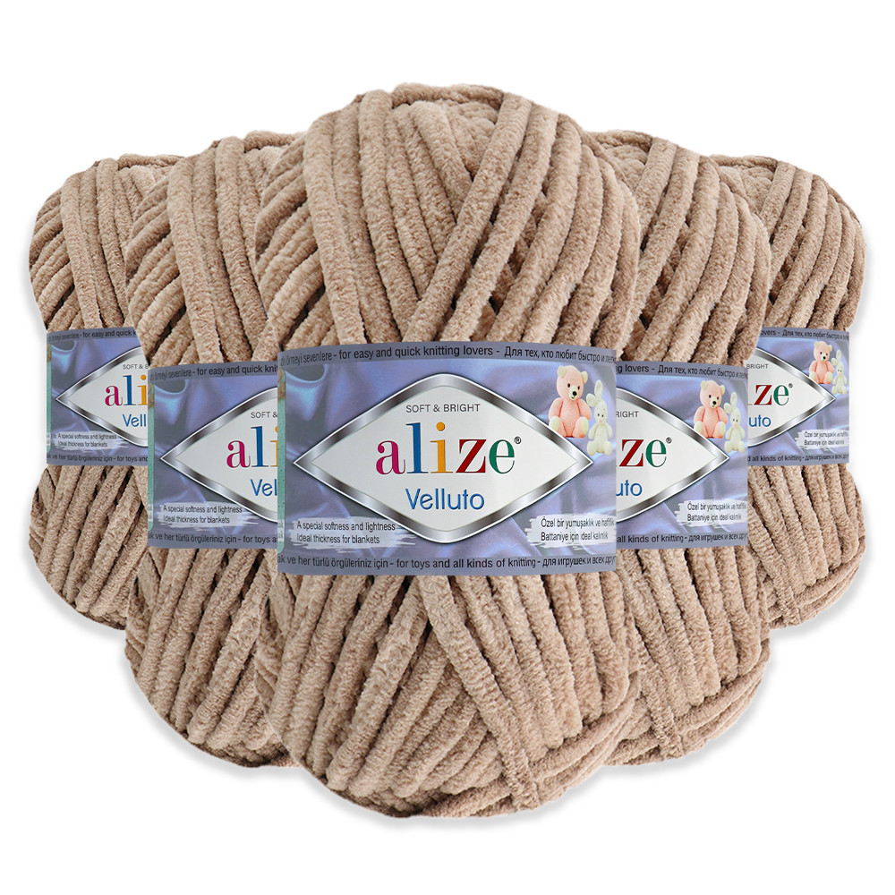 Упаковка Alize Velluto, Тютюново-коричневий No329, 5 шт., фото 1