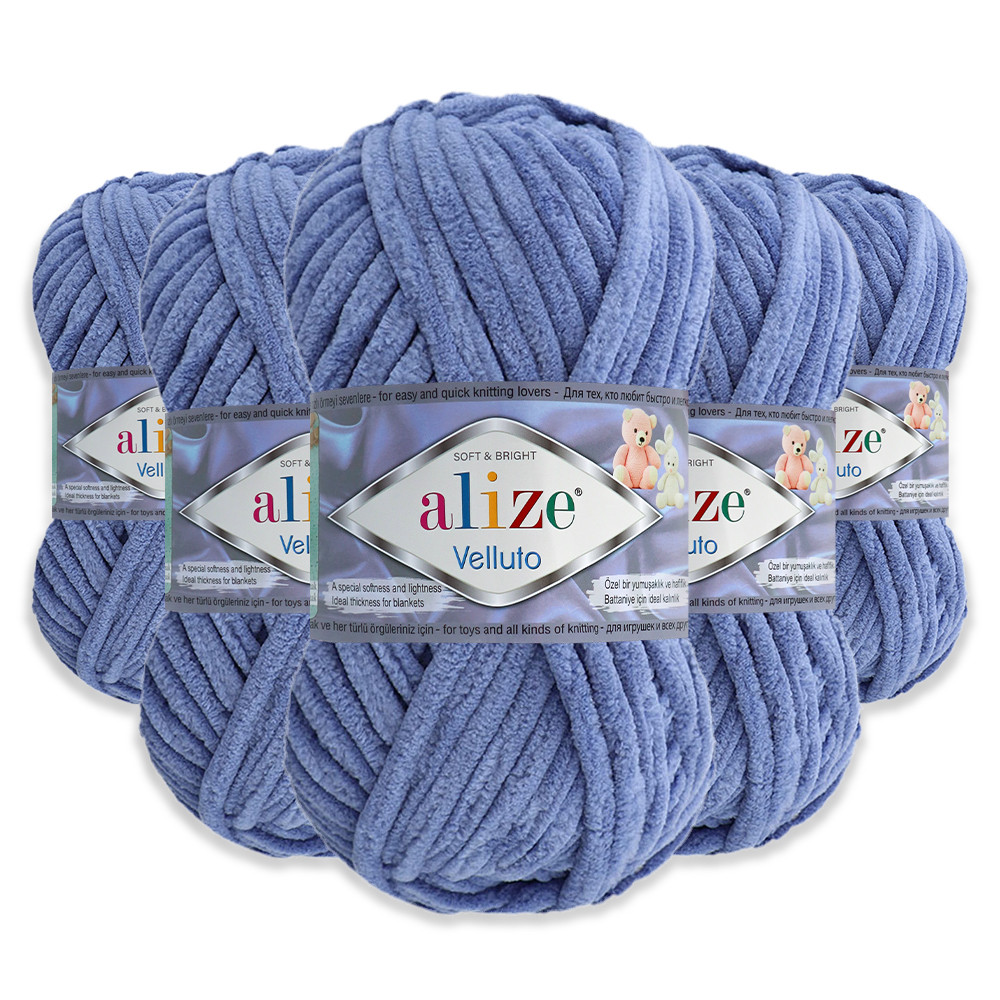 Упаковка Alize Velluto, Джинс No374, 5 шт., фото 1