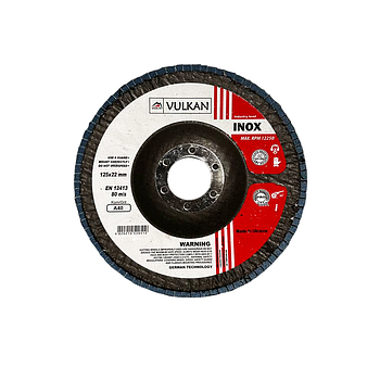 VULKAN Круг пелюстковий тарілчастий 125*22 Р-40 INOX