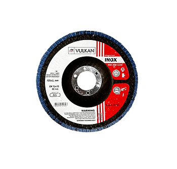 VULKAN Круг пелюстковий тарілчастий 125*22 Р-80 INOX