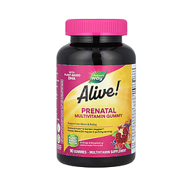 Жувальні мультивітаміни для вагітних Nature's Way Alive! апельсин і малиновий лимонад 90 жовате