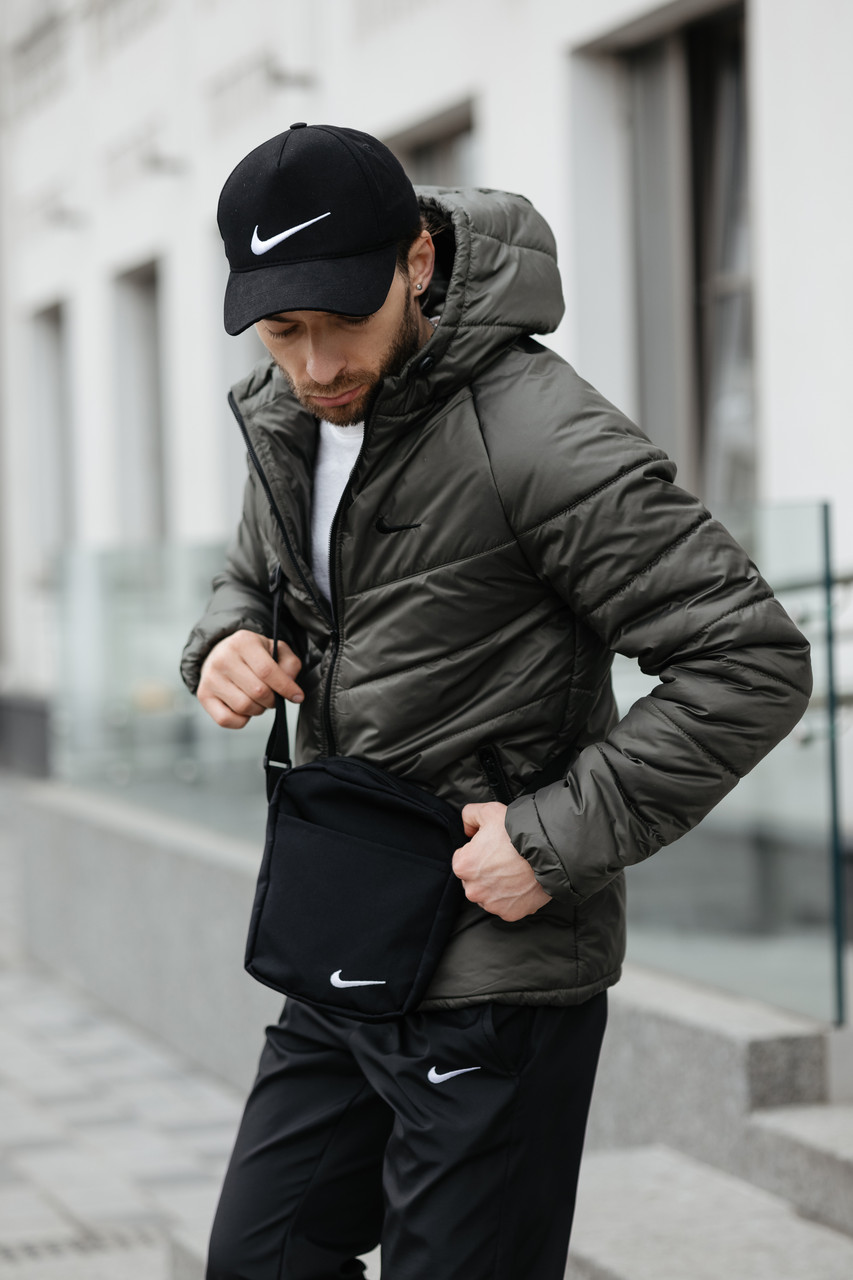 Спортивний костюм чоловічий Nike куртка штани сумка осінній весняний найк хакі