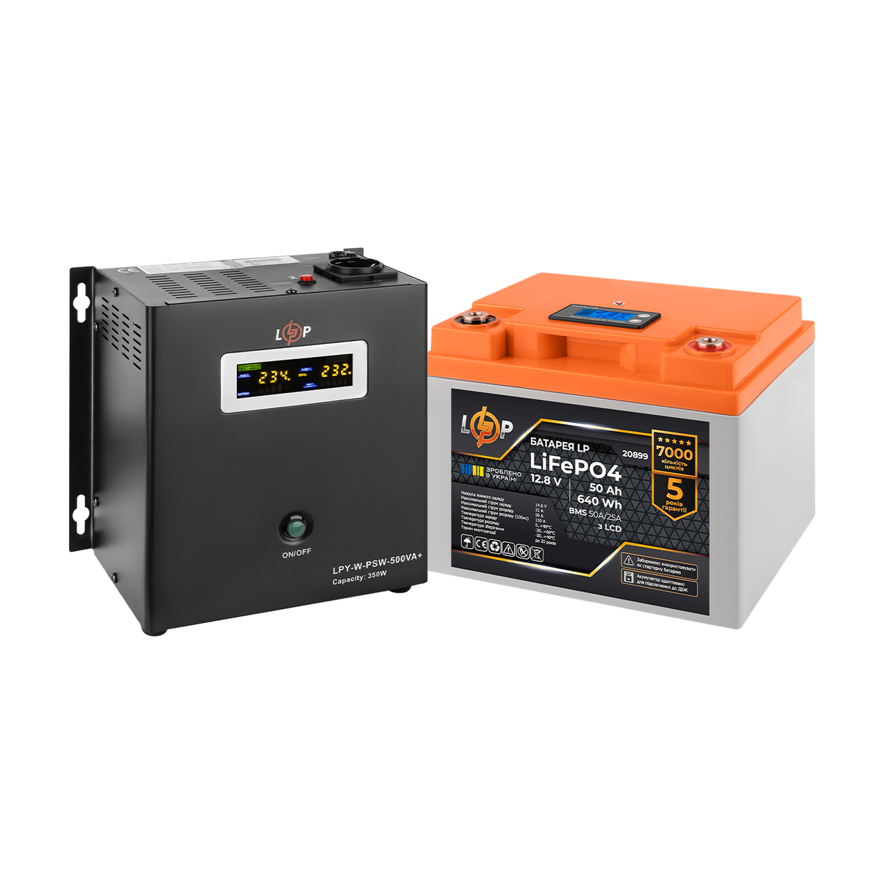 Комплект резервного живлення LP (LogicPower) ДБЖ + літієва (LiFePO4) батарея (UPS W500+ АКБ LiFePO4 819W)