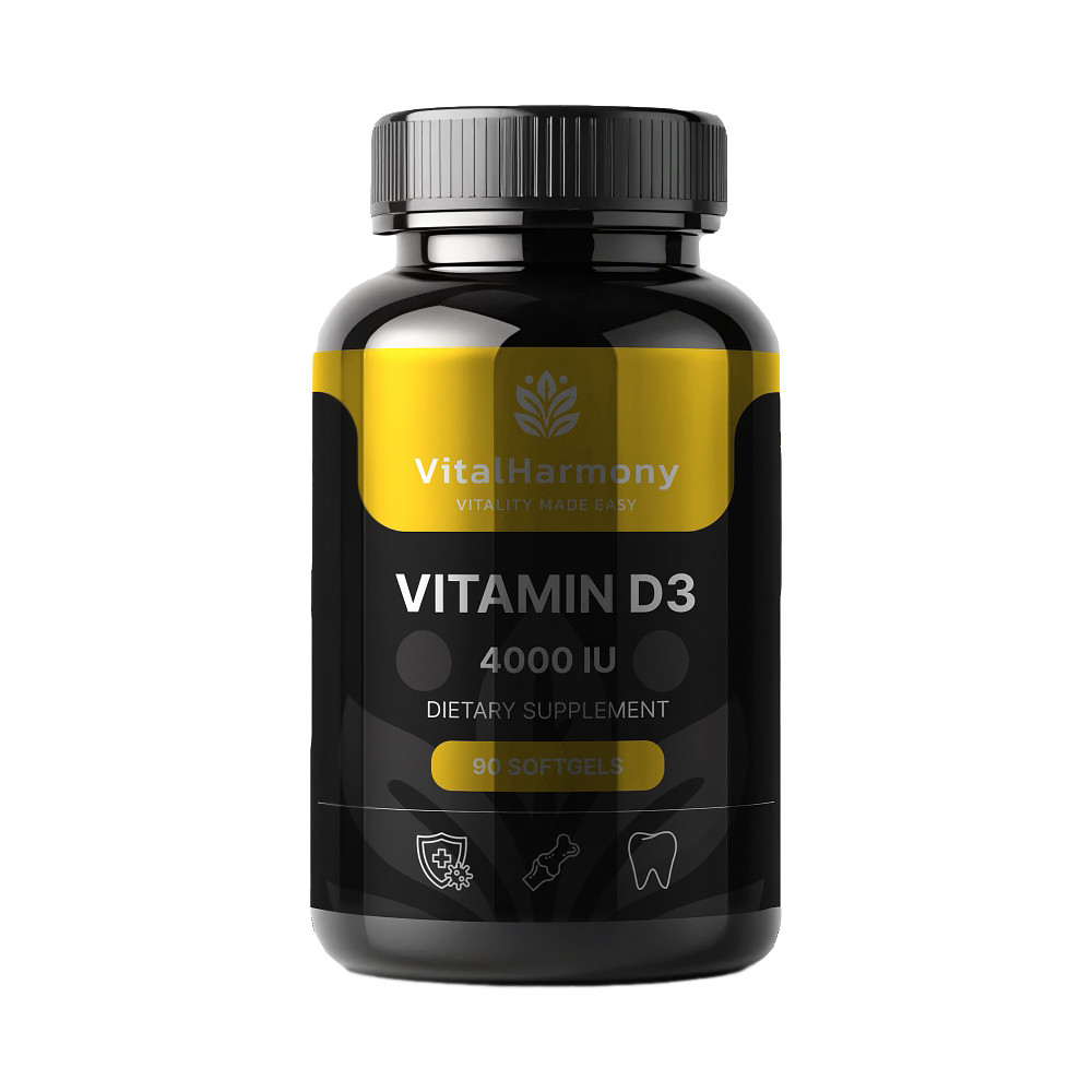 VitalHarmony харчова добавка D3 4000 МО 90 м'яких капсул